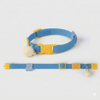 Collar para gato azul con cascabel amarillo ajustable Petelier