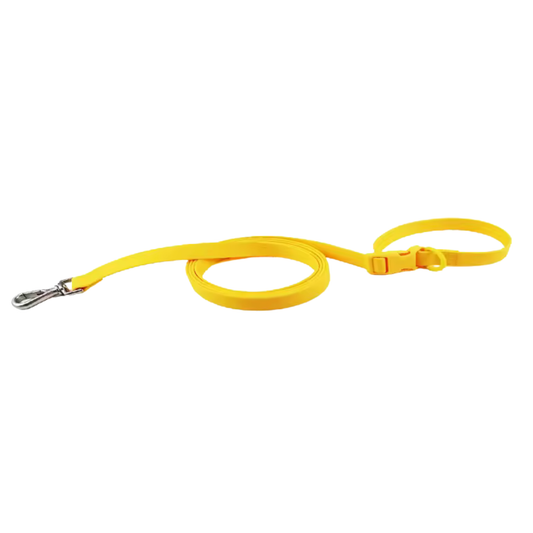 Correa de PVC amarilla impermeable y resistente para perro Petelier