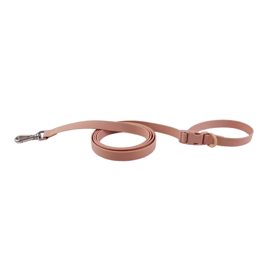 Correa de PVC oro rosa impermeable para perro Petelier