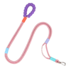 Correa para perro rosa con doble mango acolchonado y antideslizante Petelier