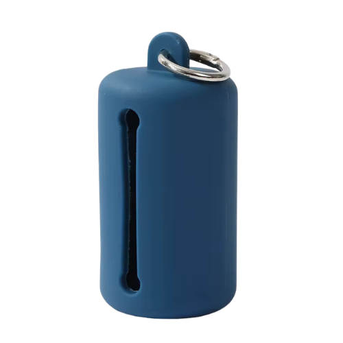 Dispensador para bolsas de popó azul marino con mosquetón Petelier
