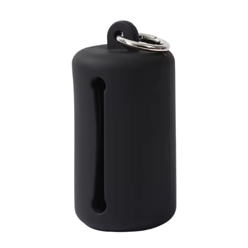 Dispensador para bolsas de popó negro con mosquetón para correa Petelier