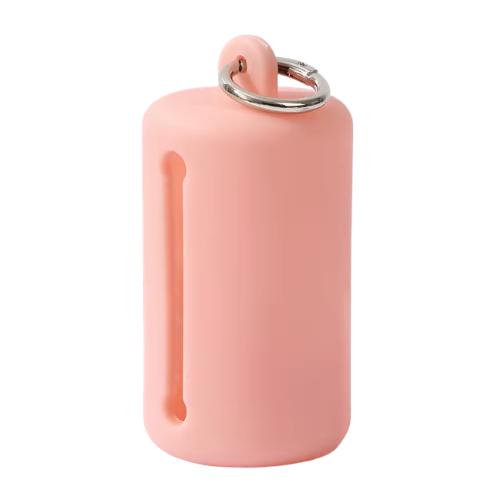 Dispensador para bolsas de popó rosa pastel con mosquetón Petelier